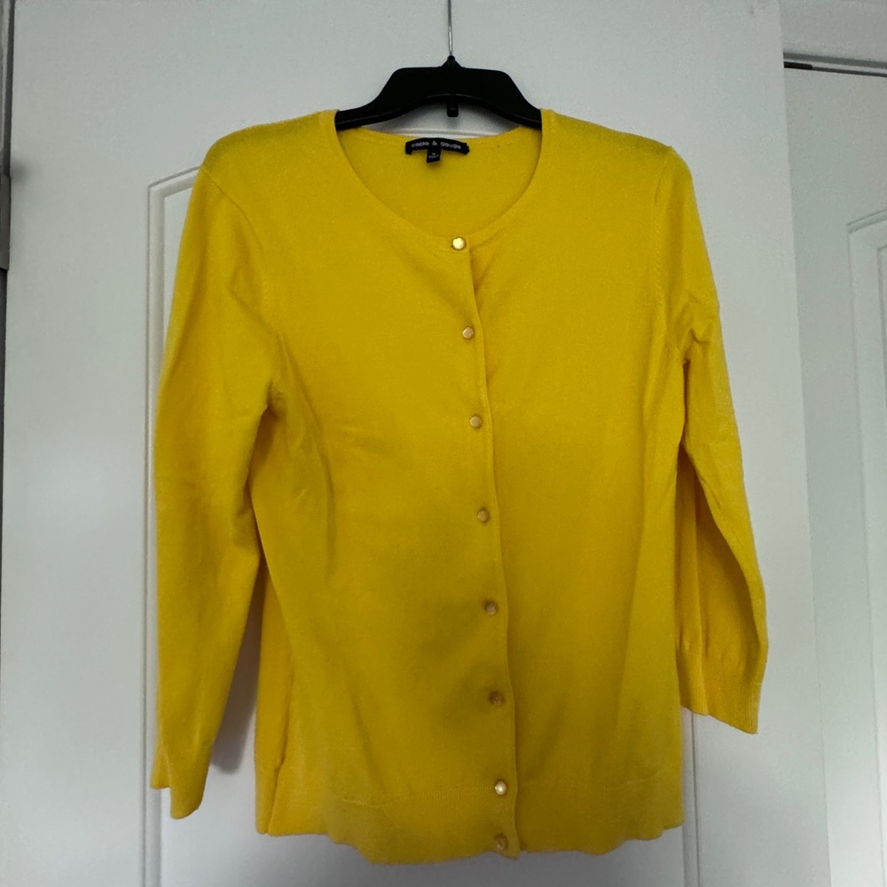 Cable & Gauge Yellow Cardigan, Size M